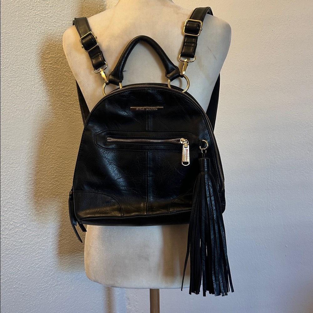 Steve Madden Black Faux Leather Women’s Backpack Bag